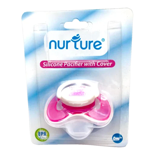 nurture pacifier with cover pink