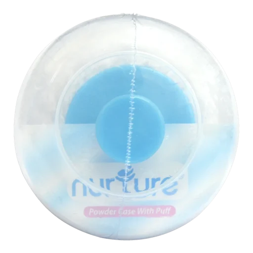 nurture powder case with puff blue